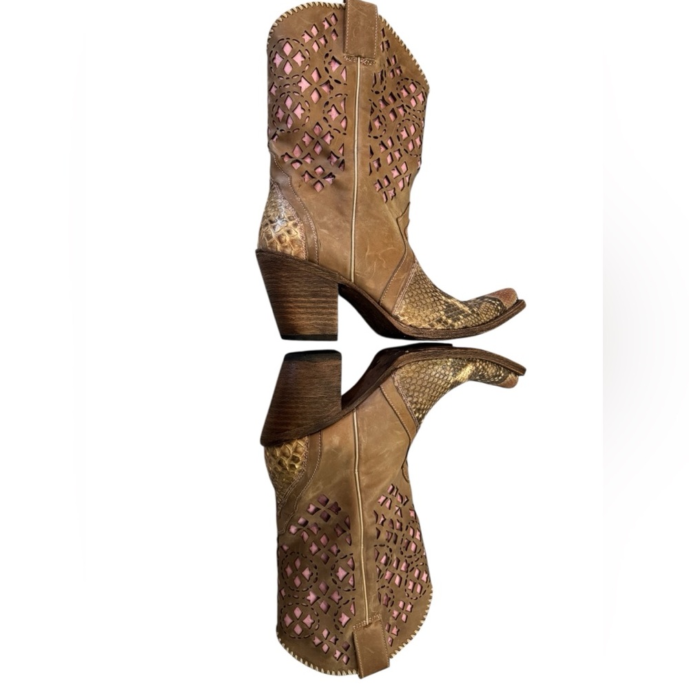 Corral Snakeskin Laser Cut Western Boots Size 9M - Picture 6 of 15